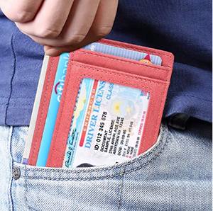 Kinzd Slim Wallet RFID Front Pocket Minimalist Leather Wallet thin Card Holder