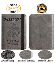 Load image into Gallery viewer, Passport Holder Cover Wallet RFID Blocking Leather Card Case Travel Document Organizer